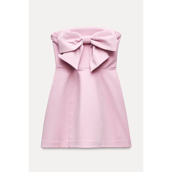 Nwt—Zara - strapless mini bow dress-S - Picture 3 of 7